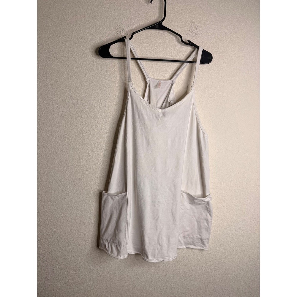 Free People FP Movement Hot Shot Mini Dress Onesie White Pockets Athletic L
